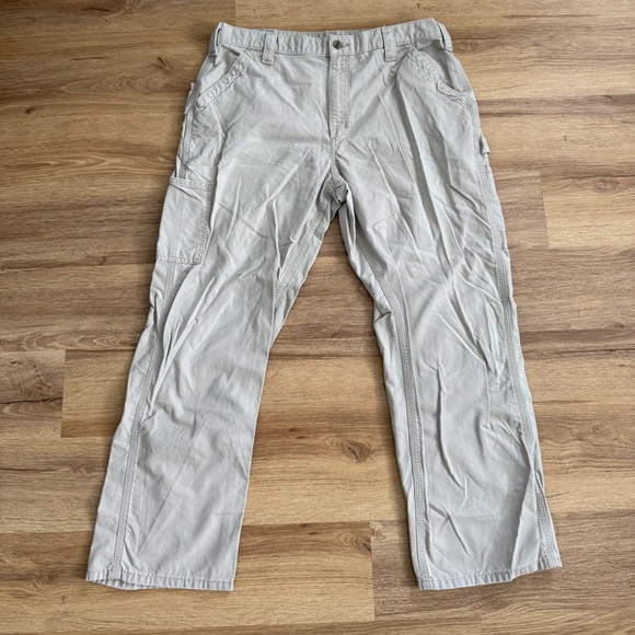 Vintage Carhartt Men's Light Gray Cargo Pants - Picture 1 of 5